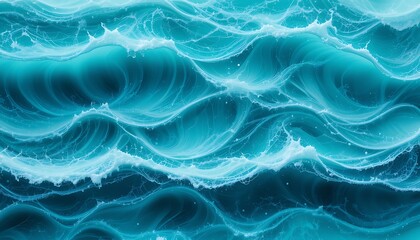 Fototapeta premium Abstract Teal Ocean Waves Swirling Pattern