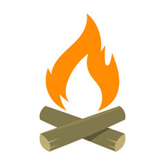 Bonfire camping illustration