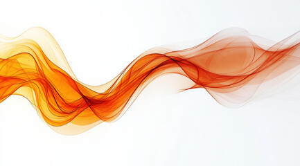 The orange yellow ribbon flutters in the wind, with a white background