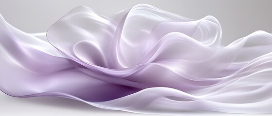 Obraz premium Abstract flowing lilac and white fabric.