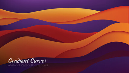 Abstract Vector Background with Bright Gradient Wave Design