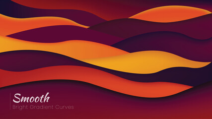 Abstract Vector Background with Bright Gradient Wave Design
