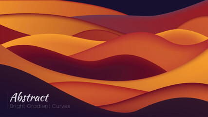 Abstract Vector Background with Bright Gradient Wave Design