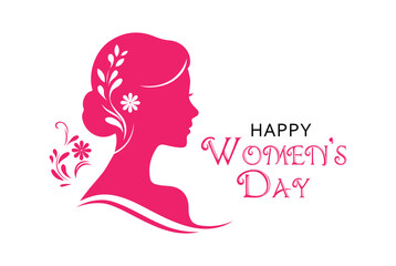 Women's Day Greeting Card with Elegant Silhouette and Floral Accents. omen's Day, greeting card designs, and minimalist illustrations.