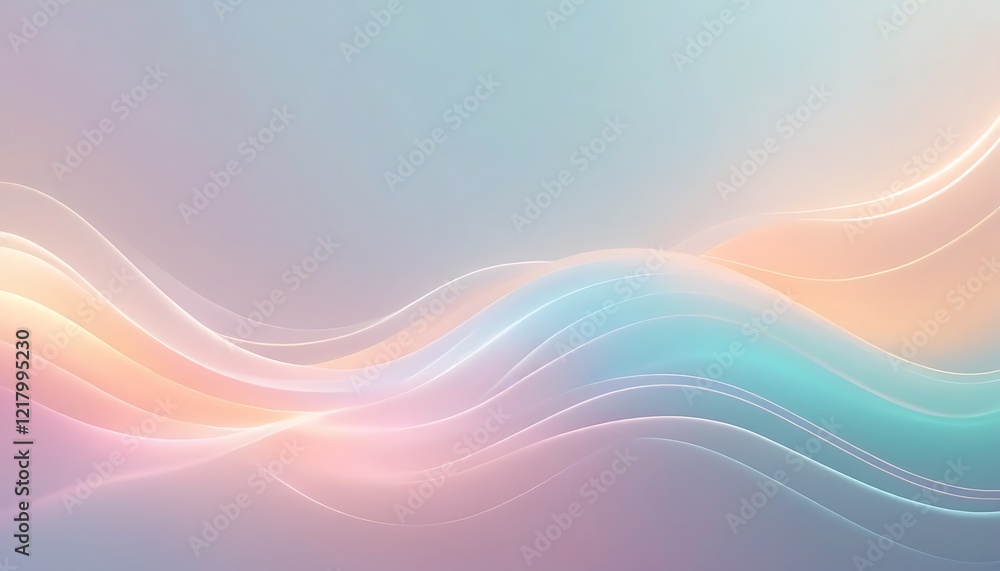 Poster abstract pastel waves soft gradient background design