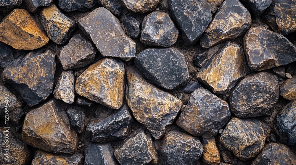 Poster background of large irregular rocks forming a stone wall