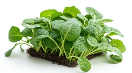 Fototapeta premium Fresh arugula growing in rich soil, ready for harvesting and cooking