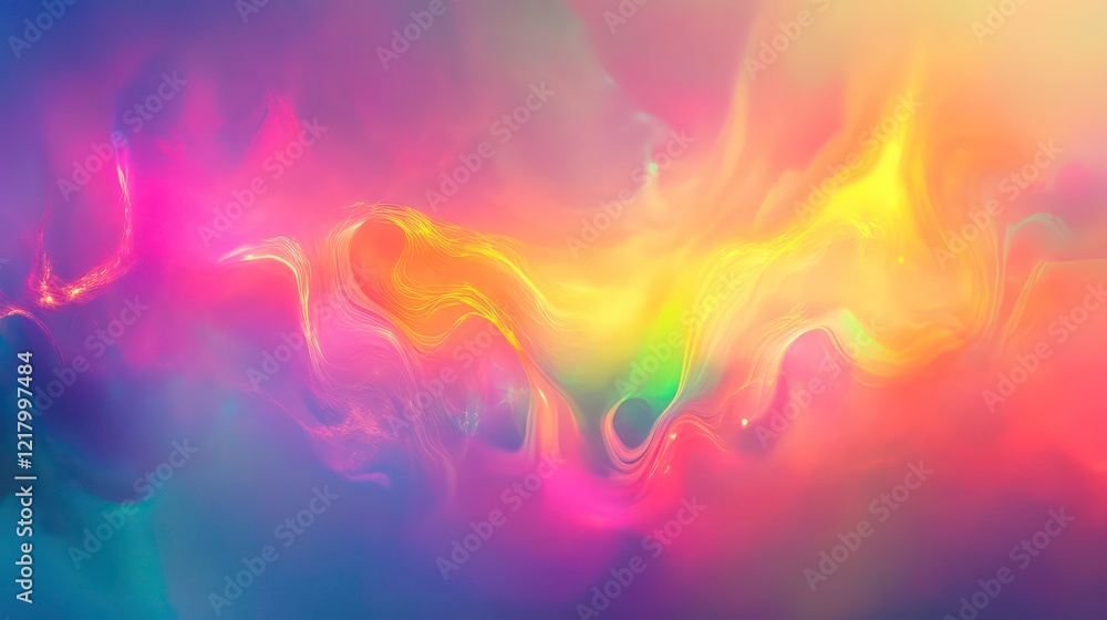 Poster abstract vibrant colorful swirls and flowing neon paint texture background.