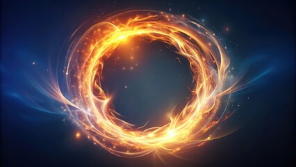Fototapeta premium Swirling vortex of ethereal light emanates from a glowing abstract flame loop, suspended in mid-air with soft, wispy tendrils