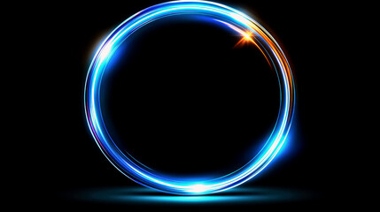 Obraz premium Luminous Abstract Neon Circle: Glowing Ring Light Background Design