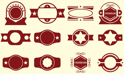 badge emblem logo template. set of vintage retro badge element for your next business. isolated on white