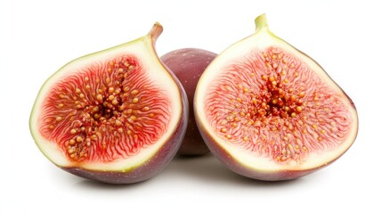 Delightful fig halves revealing their sweet, tender interior