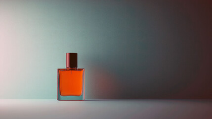 Amber Perfume Bottle: Luxury Fragrance Product Photography, Minimalist Design, Elegant Presentation