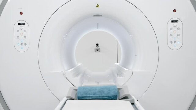 MRI machine in a hospital. Modern medical equipment for diagnostics and patient health. Concept of high-tech diagnostics for accurate and timely results.