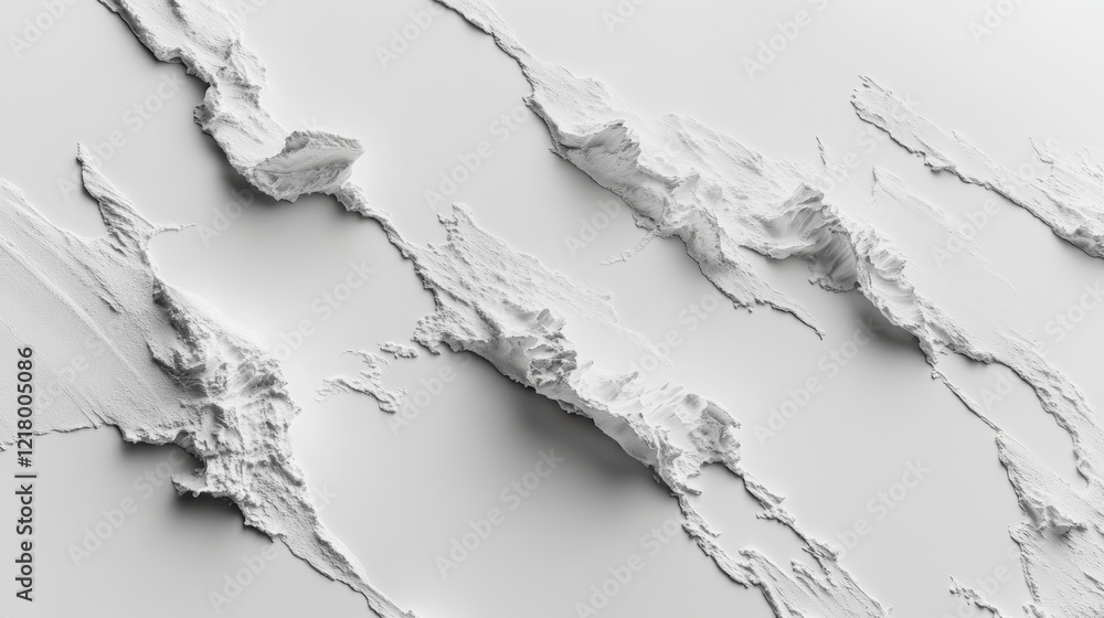 Poster geometric texture overlay effect with organic diagonal shadow and light caustic pattern on a white w