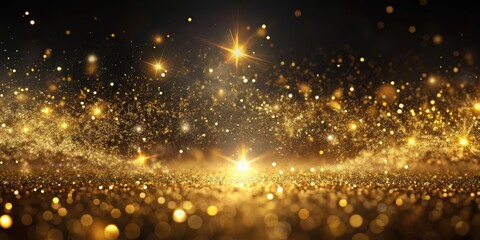 Glittering Golden Dust Floats In Air , ethereal atmosphere