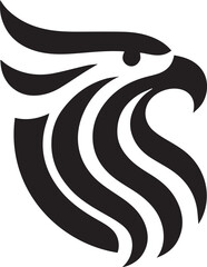 Simple eagle logo on black and white background