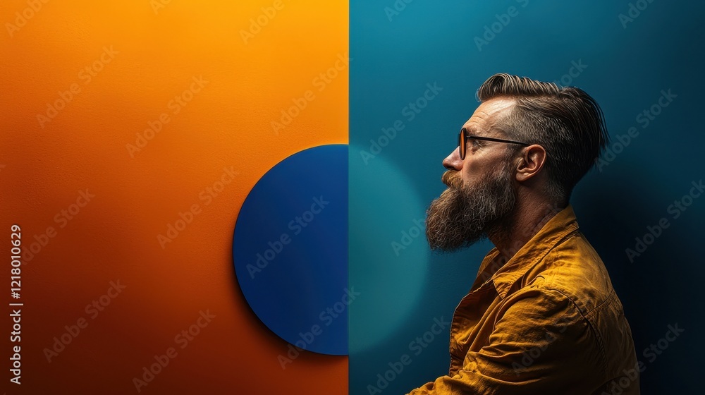 Poster a vibrant pie chart comparing popularity of various beard care products