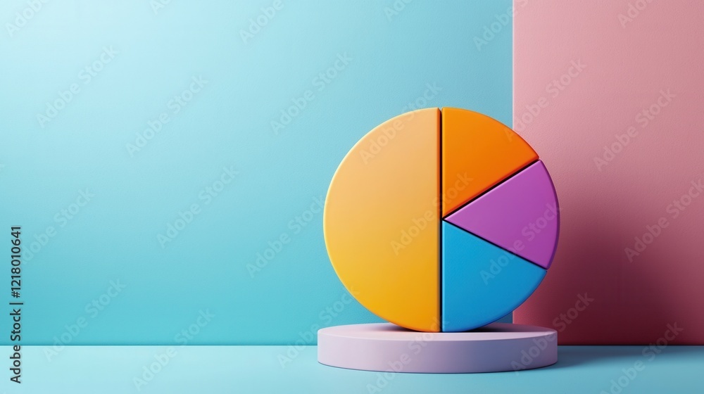 Aufkleber a vibrant pie chart comparing men's preferences for all-in-one versus targeted products
