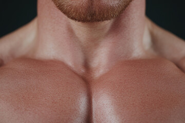 Naklejka premium A man with a large chest and a beard