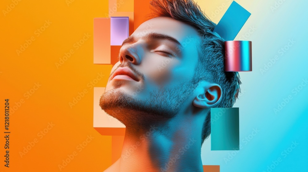 Poster a vibrant infographic explaining the role of hydration in combating oily skin for men