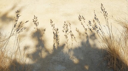 Grass Shadows Cast on Sandy Ground