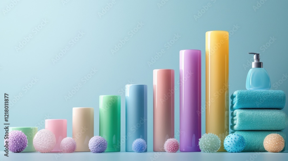 Aufkleber a vibrant bar graph comparing the results of using gel versus cream cleansers