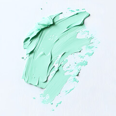 Abstract mint green paint texture.  Thick strokes on white canvas.  Perfect for backgrounds or...