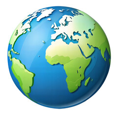 Fototapeta premium Minimalist Globe, World Map, Earth Silhouette Icon With Transparent Background