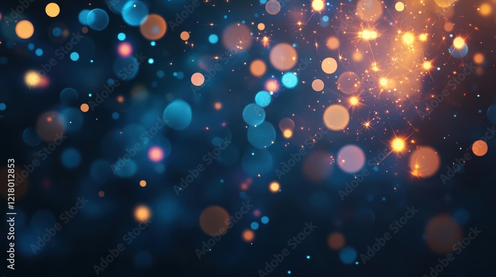 Aufkleber Enchanting Night Scene with a Dark Background Illuminated by a Multitude of Colorful Lights Creating a Magical and Dreamlike Atmosphere of Wonder