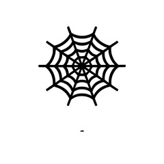 Spider Web Minimalist Icon:  A minimalist icon of a spider web, with thin black lines creating a intricate design against a blank background.