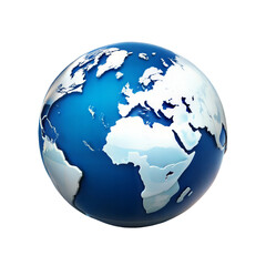 Fototapeta premium Minimalist Globe, World Map, Earth Silhouette Icon With Transparent Background