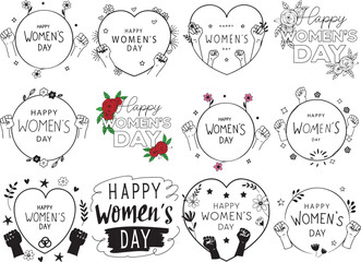 set of hand drawn elements about 'Happy mothers day'