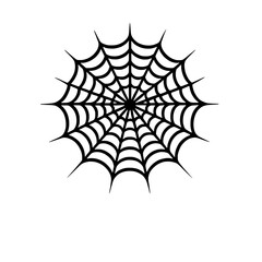 Intricate Spiderweb Design: A detailed illustration of a circular spiderweb, showcasing the intricate radial and spiral design elements. Perfect for Halloween, gothic themes.
