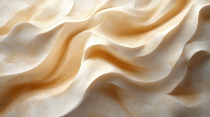 Abstract Gold and White Swirling Fabric Texture
