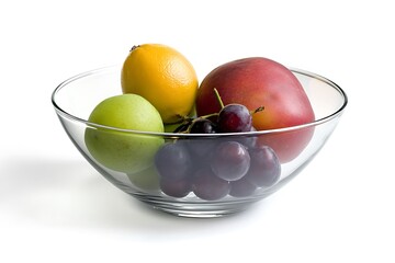 Assorted Fruits in a Glass Bowl