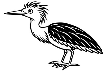 A simple wild bird shap with short spikers cartoon style , vector illustration