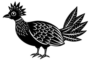 A simple wild bird shap with short spikers cartoon style , vector illustration