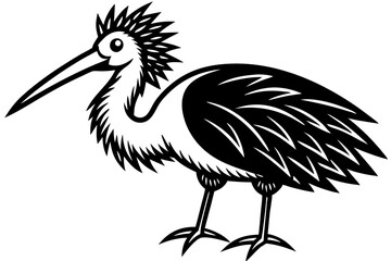 A simple wild bird shap with short spikers cartoon style , vector illustration