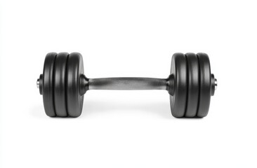 Fototapeta premium Black adjustable dumbbell isolated on white background.