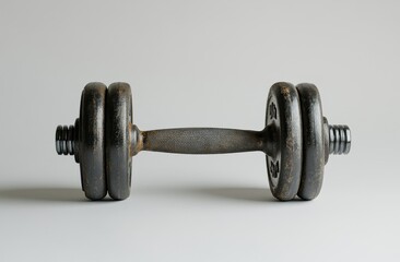 Fototapeta premium Rusted dumbbell on white background.