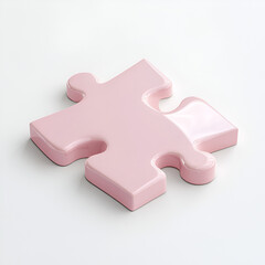 Obraz premium Single pink puzzle piece. Solution, connection, and completion concept.