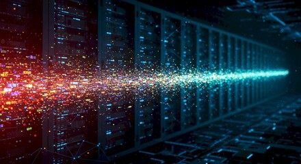 Data Stream Server Room Digital Flow Network Technology Big Data