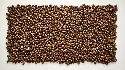 One clean, white wall with a coffee beans, adding texture.