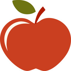 red apple with leaf