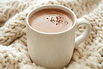 Cozy Hot Chocolate in a White Mug