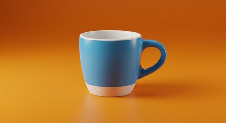 "Trendy ceramic coffee cup on a hot orange backdrop, with high-contrast lighting to make the vibrant colors pop and appeal to a teen audience."