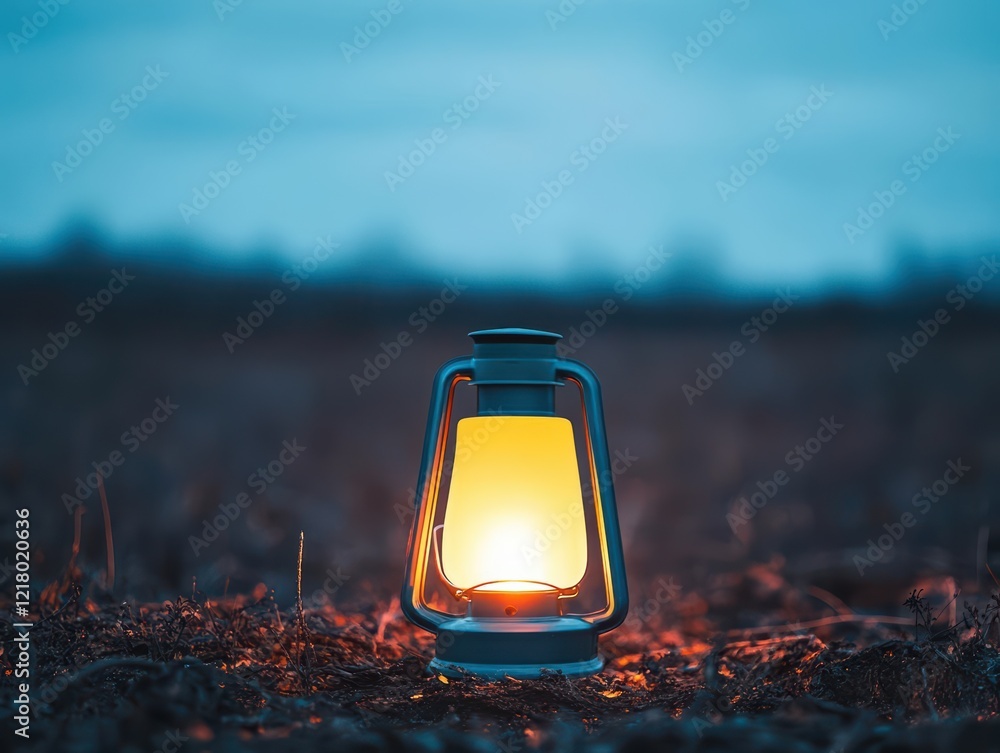 Aufkleber a glowing lantern illuminating the darkness of a tranquil night creating a warm and inviting atmosph