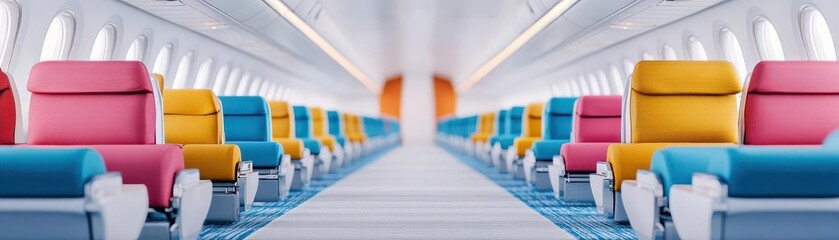 Fototapeta premium A luxury airline brand photo shoot with highend cabin services showcased