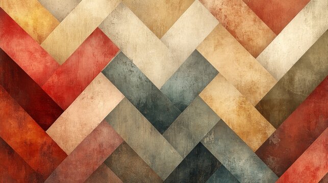 Abstract Geometric Pattern In Earthy Tones